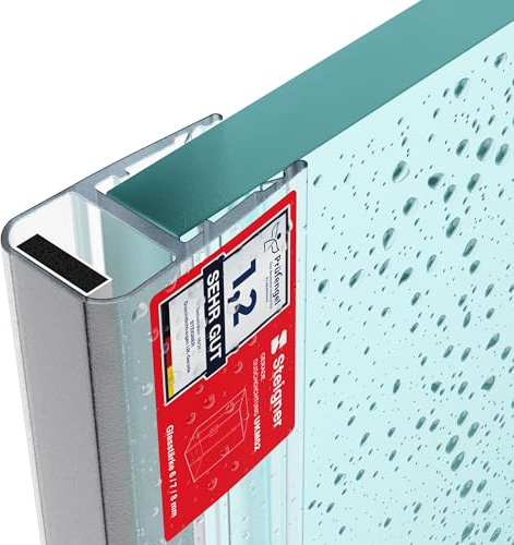 STEIGNER Joints magnetique douche UKM02 170 cm (2 pc.) - Joints porte de douche 180° d’angle, pentagonale, arrondie, en niche ou quart de cercle avec porte 6-8 mm - Étanchéité, Installation facile
