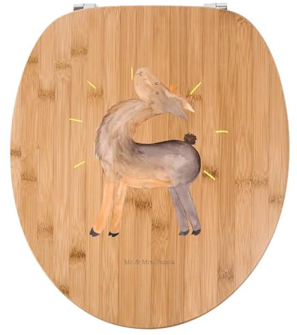 Mr. & Mrs. Panda Motiv WC Sitz Lama Stolz - Geschenk, Anders, Alpaka, Klodeckel, WC-Sitz, Toilettendeckel, Außenseiter, Klobrille, Toilette, Kumpel