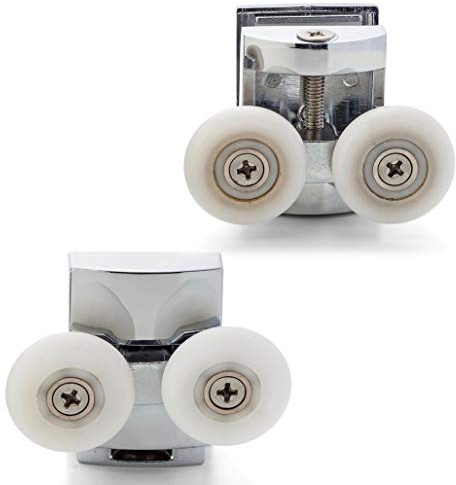ShowerPart Twin/Double Shower Door Roller/Wheel/Runner L054, Diameter 25mm, Wheel Thickness 6mm, Chrome Plated Plastic Cover, Shower Door Replacement Parts, 4X