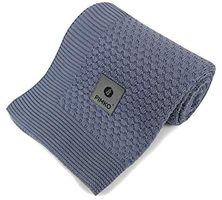 PIMKO 100% Bambusdecke Babydecke Strickdecke Kuscheldecke für Jungen und Mädchen Schmusedecke weich und kuschelig ideal für Zuhause für Allergiker geeignet aus natürlicher Größe 80 x 100 cm (Antrazit)