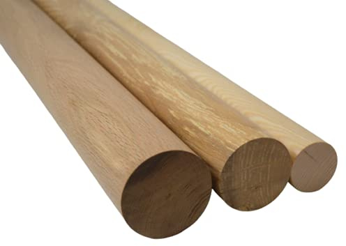 Hilwood Rundstab Rundstäbe, Ø 60 mm bis 120 mm, Eiche Esche Buche Massivholz Holz (Buche, 100 mm)