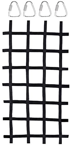YOUGE Kletternetz für Kinder im Freien, tragbare Ninja Cargo Net Seilleiter Kletterstange Slackline, Jungle Gyms, Schaukel Set, Warrior Style Hindernisparcours Baumhaus, Schwarz