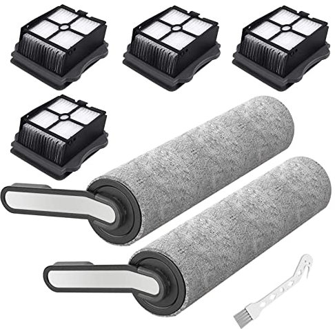 Home Times Brush Roller For Floor One Tineco S5 Blue,S5 & S5 Pro 2 HEPA Filters Replacement Accessories Parts (2 Brush Roller+4 Filter)