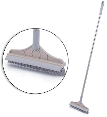2-in-1-Schrubbbürsten, Bodenschrubber Badezimmer, Reinigungsbürste mit 112 cm Abnehmbarem Langer Griff Bürste Reinigung von Fliesen, Schrubben schwer erreichbare Stellen