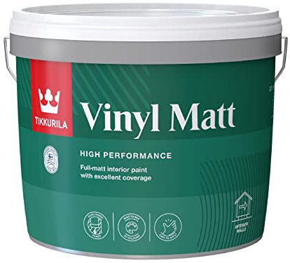 TIKKURILA Vinyl Matt - High Performance Full Matt Emulsion Paint For Interior Walls & Ceilings (Light Colours - Customise Now, 3 litres)