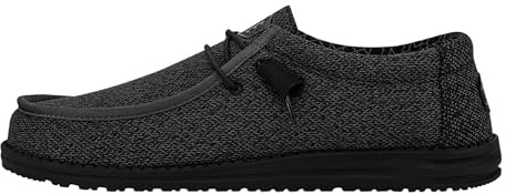 HEYDUDE Wally Sox - Chaussures pour Hommes - Baskets avec Semelles Confortables - Style Mocassin, Micro Total Black, 41