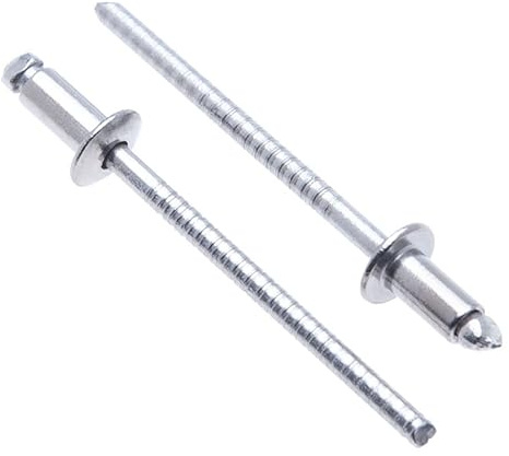3.2mm x 6mm Blindnieten aus Edelstahl A2, 50 Stück– AISI 304 Edelstahlnieten für Metall, Blinde Pop-Nieten, Kuppelkopf-Blindnietet für Karosserie, Metallbefestigungen, Leder, – Drucknieten
