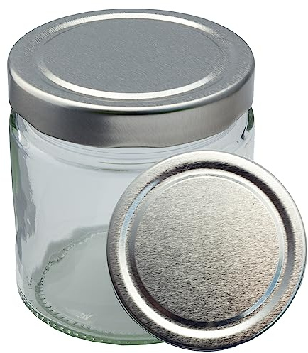 Imkado Deep-Twist-Off Honigglas mit Metalldeckel 500g | Silber | 1 Paket (91 Stk)