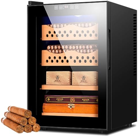 50-L-Zigarren-Humidor-Schrank Mit KüHlung (Kann 200–300 Zigarren Aufbewahren) – Regale Aus Zedernholz, Intelligente Konstante Temperatur, Heizungs-/Feuchtigkeitskontrollsystem
