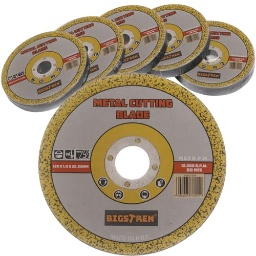 BIGSTREN Disco da taglio in metallo, 125 x 1 mm, sottile, forte, set da 50 pezzi