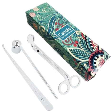 Kerzen-Zubehör-Set, Kerzenpflegeset, Dochtschere aus Edelstahl, Dochtschneider, Kerzenlöscher, Kerzendocht, Kerzendocht, schneiden Sie den Docht zum Brennen durch