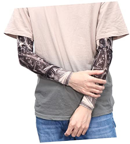FOYTOKI 1paar Kühlende Uv-schutz Armlinge Mit Tattoo-muster Outdoor Arm Sleeve Für Männer Und Frauen Atmungsaktive Vielseitige Nutzung Für Radfahren Yoga Golf Und Mehr
