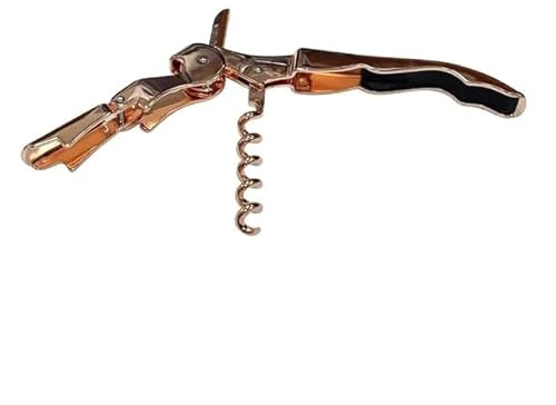 Beaumont Stainless Steel Wine Opener with Foil Cutter Copper Plated - Easy Bottle Opener, Portable Corkscrew, Modern Design for Bartenders, Bars, Waiter | Removes bottle tops and cuts foil easily; portable, space-saving corkscrew built for high-volume commercial hospitality bars.