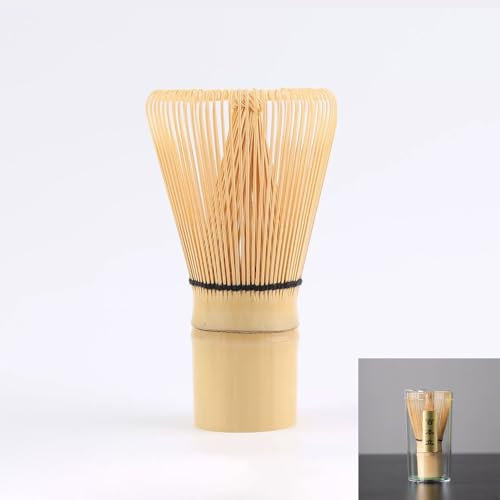 Batidor matcha de bambú natural, batidor de matcha tradicional hecho a mano,matcha kit ceremonia japonés, batidor de bambú té matcha para la ceremonia del té, bebida 100 dientes