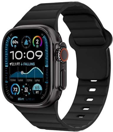 Sports Straps for Apple Watch Ultra/3/2 Strap 49mm 46mm 45mm 44mm 42mm 41mm 40mm 38mm iWatch Straps for Men Women,Waterproof Soft Silicone Band for Apple Watch Series 11 10 9 8 7 6 5 4 3 SE 3/2nd