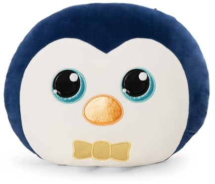 NICI 62209 GLUBSCHIS Coussin Motif Pingouin Sniffy, 35 x 30 cm, Bleu, Moelleuse, pour Garçons, Filles, Bébés Et Amateurs De Doudous, Idéal pour La Maison, La Maternelle Ou Les Déplacements