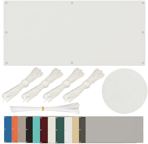Voile Ombrage 3x6m Rectangulaire Imperméable UV Protection Pare Soleil Toile Ombrage Exterieur avec Oeillets et Cordons pour Patio Jardin Terrasse, Blanc