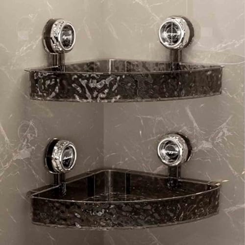 Raidley – Étagère murale transparente sans perçage, sans perçage, amovible sans perçage, style de luxe léger, motif glacier, sans perçage, étagère murale transparente à ventouse (couleur : a