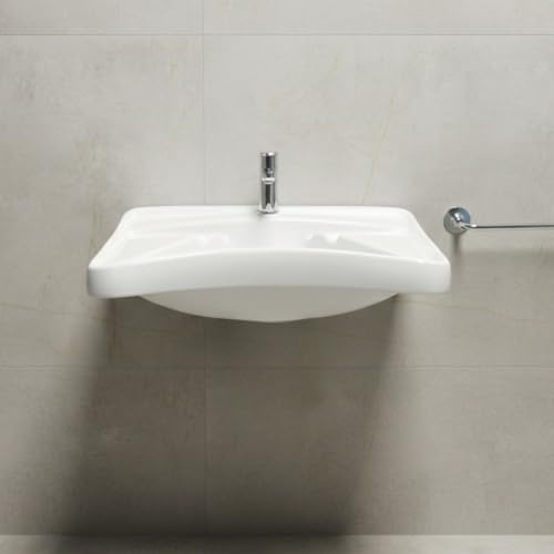 Lavabo per disabili bianco con appoggio per gomiti 65x57 cm - Accessibile