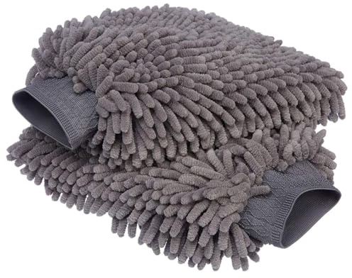 Manopla de microfibra de doble para lavado de coche, 2 Piezas, Guante De Lavado Accesorios para Cuidado del Coche, Limpieza Sin Arañazos, para limpieza de automóviles y del hogar, 20 x 28 cm
