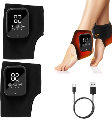 2Pcs Massaggiatore per Piedi, Dispositivo Wireless per il Massaggio dei Piedi Con 5 Modalità di Terapia del Calore e 3 Modalità di con Vibrazione, per Corsa e Rilassamento Muscolare Dopo L'attivi