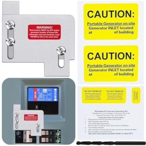 Generator Interlock Kit for Eaton CH Series Panels, Compatible with TAN Breakers 150A 200A, Aluminum Alloy Horizontal Safety Lockout for Single P