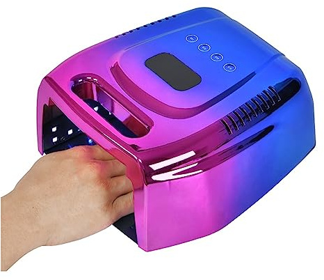 Lampe à LED UV pour ongles, Lampe à ongles LED UV 96W lampe à ongles rechargeable sans fil Gel vernis séchoir manucure Machine lumière UV for ongles sans fil lampe à LED UV(Gradient blue)