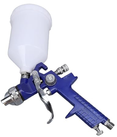Fafeicy 1.7mm Nozzle 600cc Cup HVLP Spray Gun Gravity Feed Paint Sprayer for Auto Furniture Wall Painting Projects