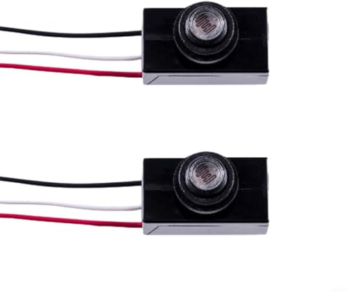 Interruttore crepuscolare per illuminazione esterna 120-277V resistente alle intemperie sensore fotoelettrico nero 2 pezzi