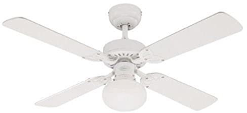 Westinghouse Ventilatore A Soffitto Vegas E27, 60 W, Finitura, Pale In Bianco, Pino Chiaro, 41.34 x 41.34 x 17.4 Cm