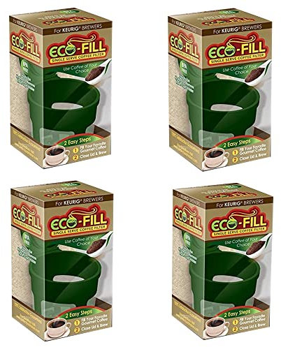 Perfect Pod Eco-Fill Refillable Capsule for K-cup Brewers- 4 Pack