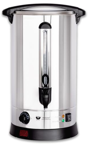 Beeketal 'BGWK20' Gastro Glühweinkocher 20 Liter Volumen mit Füllstandskala, Anit-Tropf Zapfhahn und stufenlos regelbarem Thermostat (30-110 °C), Profi Edelstahl Wasserkocher mit 2500 Watt Leistung