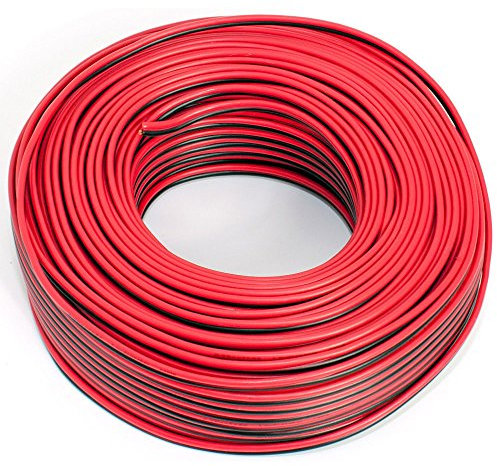 SeKi Cable de altavoz 2 x 0,50 mm2 – 50 m – rojo y negro – CCA – Cable de audio – Cable de caja