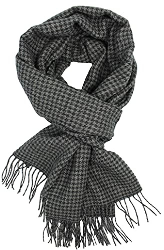 Rotfuchs Schal Webschal Hahnentritt modisch anthrazit grau 100% Wolle (Merino) R-43