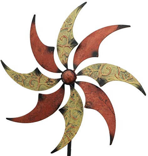 Dekoleidenschaft Windrad Schimmer aus Metall, Outdoor Windspiel, Gartenstecker, Beetstecker, Dekostecker, Gartendeko für Draußen, Garten-Windmühle, Metallstecker