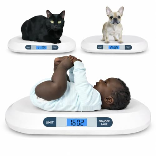 Smart Weigh Pèse-bébé Numérique avec un Large Écran LCD Rétroéclairé, 3 Modes de Pesage et une Fonctionnalité de Tare de 20 kg/ 44 lb