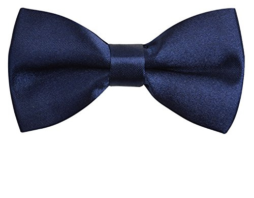 Alizeal Boys Pre-tied Bow Tie Solid Color Fancy Plain Adjustable Party Birthday Kids Bow Tie, Dark Navy