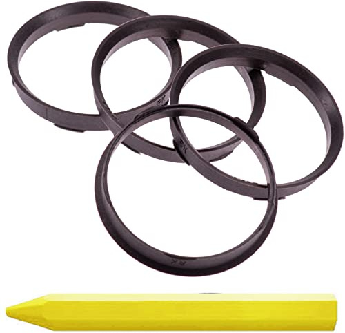 4X Zentrierringe Dunkelbraun 67,0 mm x 63,4 mm + 1x Reifen Kreide Fett Stift