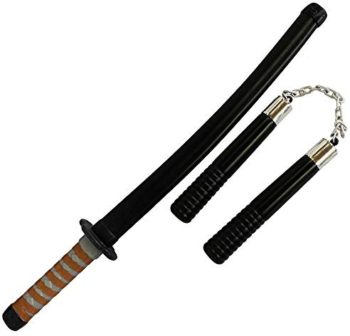 I LOVE FANCY DRESS Espada Katana PEQUEÑA con Nunchucks Conjunto DE Accesorios DE Disfraz Halloween O Fiestas TEMATICAS (2 Unidades)