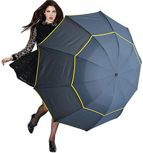 koowaa Extra Oversize Large Compact Golf Umbrella, Double Canopy Vented Windproof Waterproof Stick Umbrellas for Women and Men (blue)