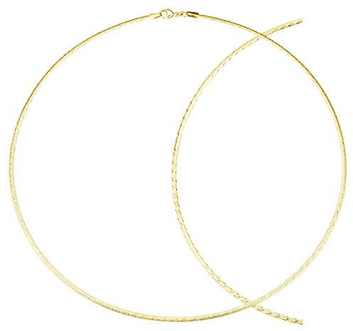 MATERIA Gold Halskette Collier Halsreif 45cm - 925 Silber Tonda-Kette gelbgold vergoldet mit Collier-Etui CO-24