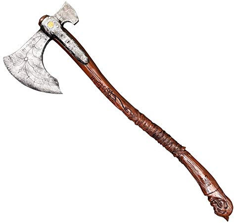 Otakumod Fantasy Axe Kratos Leviathan Foam Axe Props Replica. for Collection, Gift, Cosplay at Anime Show and Outdoor Fair Brown