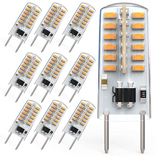 Nobranded WTINTELL G8 LED Bulb,G8 Bi-Pin Equivacent to 20W-25W T4 G8 Halogen Bulb, Dimable,Warm White 3000K AC110V/120V/130V(10Pack.