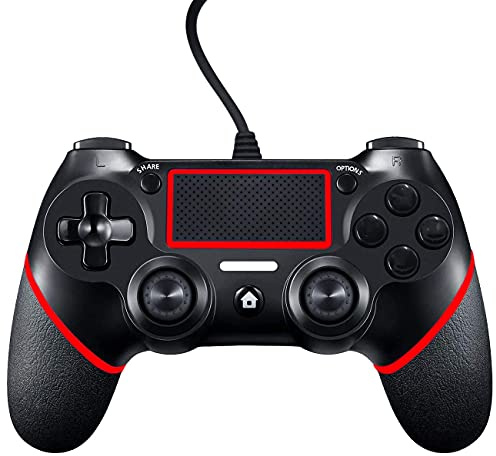 Continue Game Controller for PS4 and PC - Wired Gamepad With Dual Vibration Shock for PlayStation 4/Slim/Pro - 1.5 m Long USB Cable