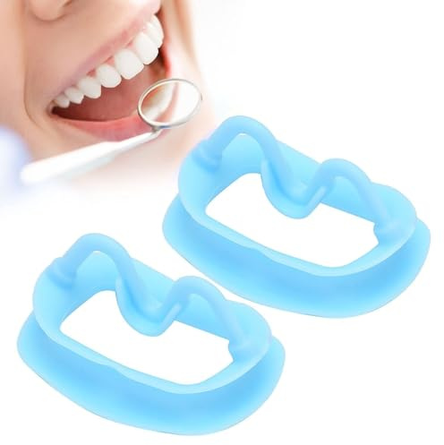 2 pezzi apri bocca in silicone, divaricatore per guance divaricatore per labbra portatile espansore per bocca riutilizzabile per ispezione orale e sbiancamento dei denti (blu)
