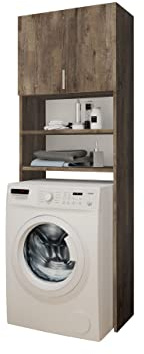 Mirjan24 Badezimmerschrank für die Waschmaschine Mosa, Waschmaschinenschrank, Badhochschrank, Badschrank, Badregal (Esche Dunkel.)