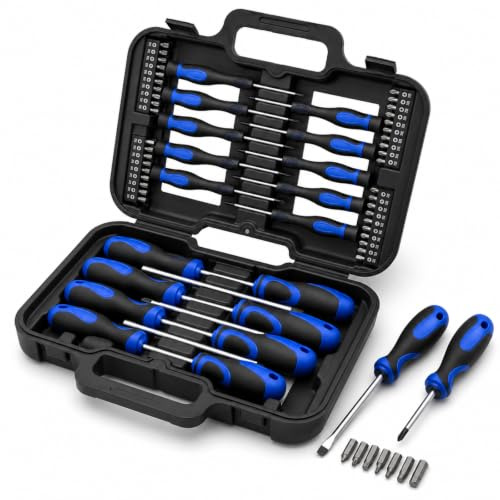 Bituxx 58 tlg Schraubendreher und Bit Set Kreuz Schlitz Torx Sechskant PH T10-T30 H2-H6 uvm
