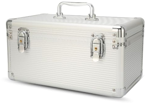 Caja de Almacenamiento para Disco Duro de 3,5, Maleta con Caja de Almacenamiento para Disco Duro con 10 Bahías, Estuche de Transporte para Disco Duro Externo con Diseño de Bloqueo de Seguridad