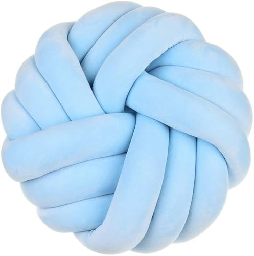 SHANGMAOYO Throw Pillow Creative Knot Pillow Decorative Cushion,Short Plush Knot Ball Pillow Handmade Creative Knotted Ball Pillow for Bedroom Sofa House Car Office Travel Decoration (A)