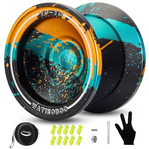 WATIEOBOO Yoyo M18 Responsive Yoyos für Kinder 8–12, professionelles, Nicht reagierendes Yo-yo für Erwachsene, Profi-Metall-Trick-Yo-yos mit Jo-Job-Lager-Set, 10 Saiten
